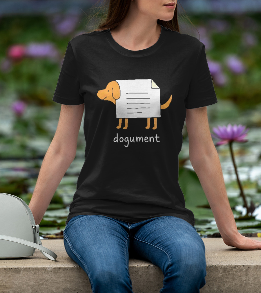 Dogument Pun Dog Document Office Humor T-Shirt