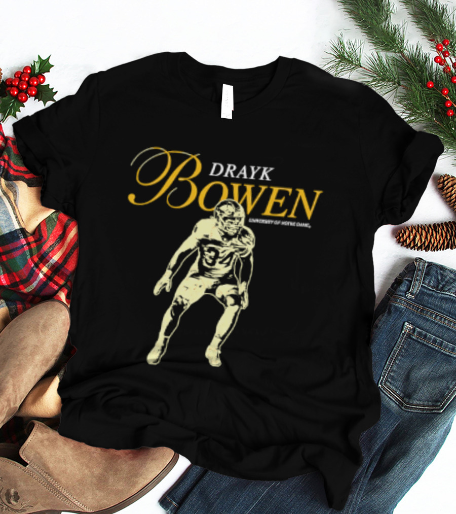 Drayk Bowen 34 Notre Dame NCAA Football Player T-Shirt