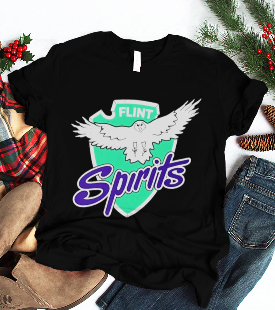 Flint Spirits Eagle Shield Vintage Sports Team T-Shirt