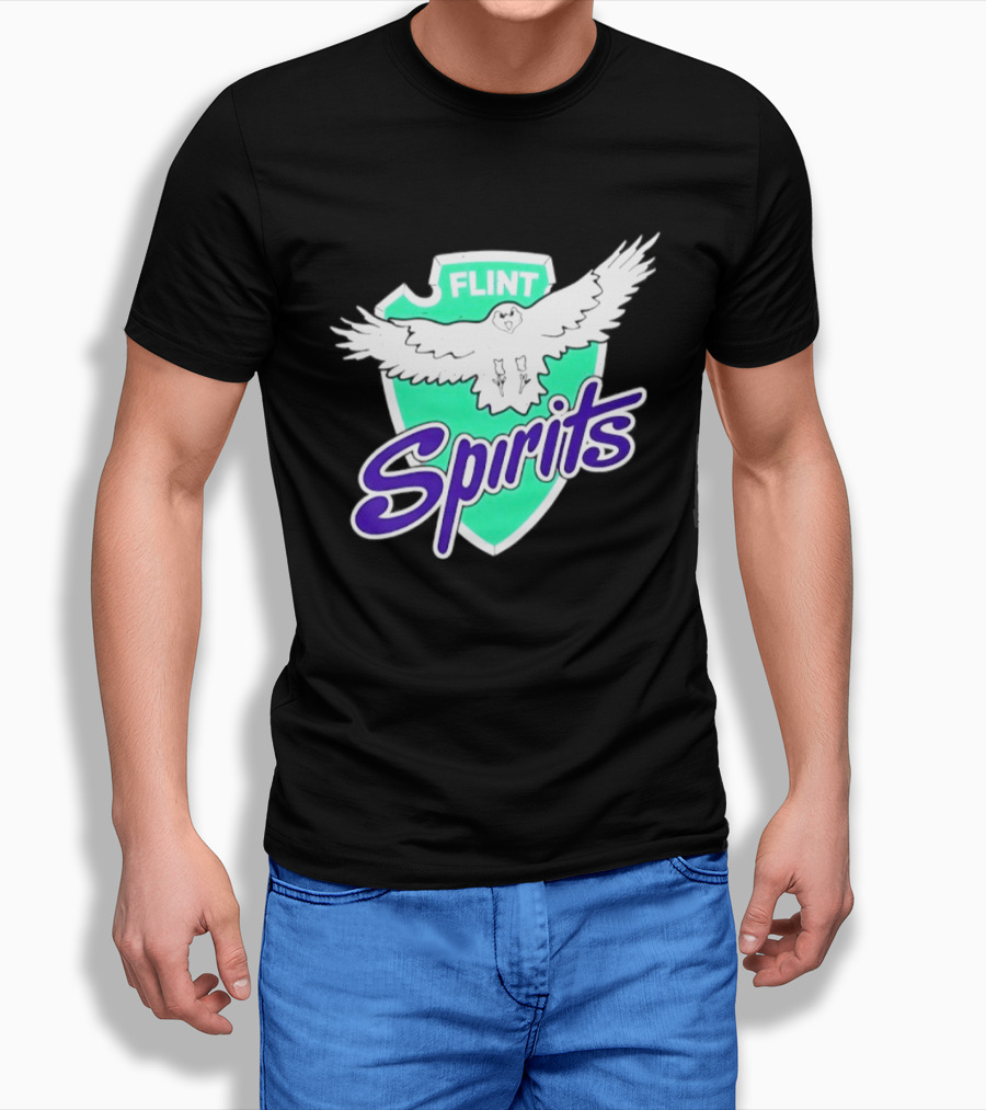 Flint Spirits Eagle Shield Vintage Sports Team T-Shirt