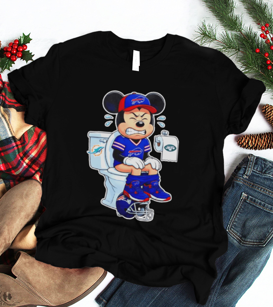 Mickey Toilet Buffalo Bills Defeat Jets Dolphins Patriots Football T-Shirt