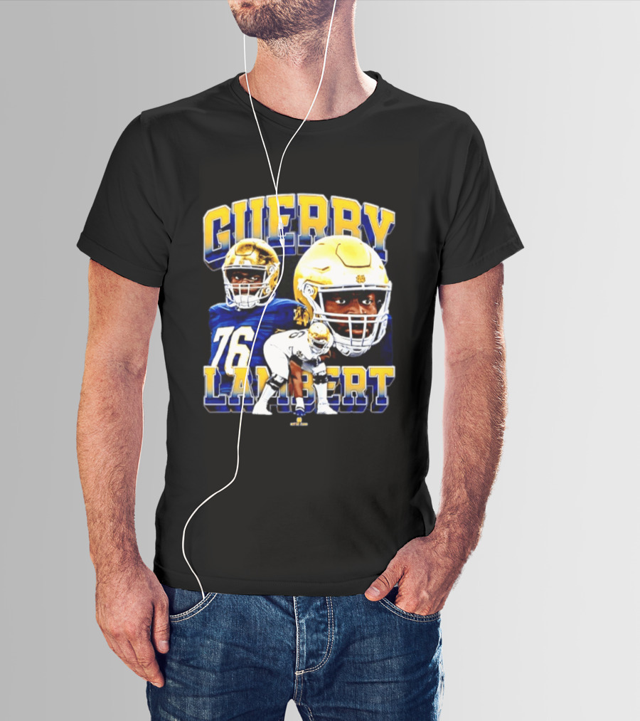 Guerby Lambert 76 Notre Dame NCAA Football Player T-Shirt