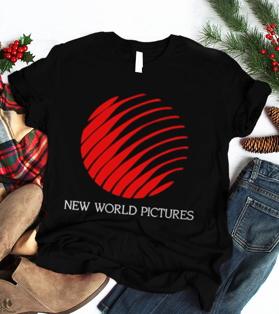 New World Pictures Film Production Classic Cinema Red Spiral T-Shirt