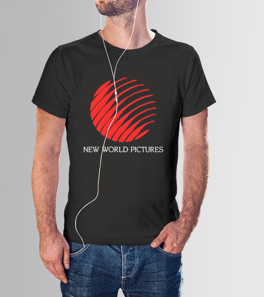 New World Pictures Film Production Classic Cinema Red Spiral T-Shirt