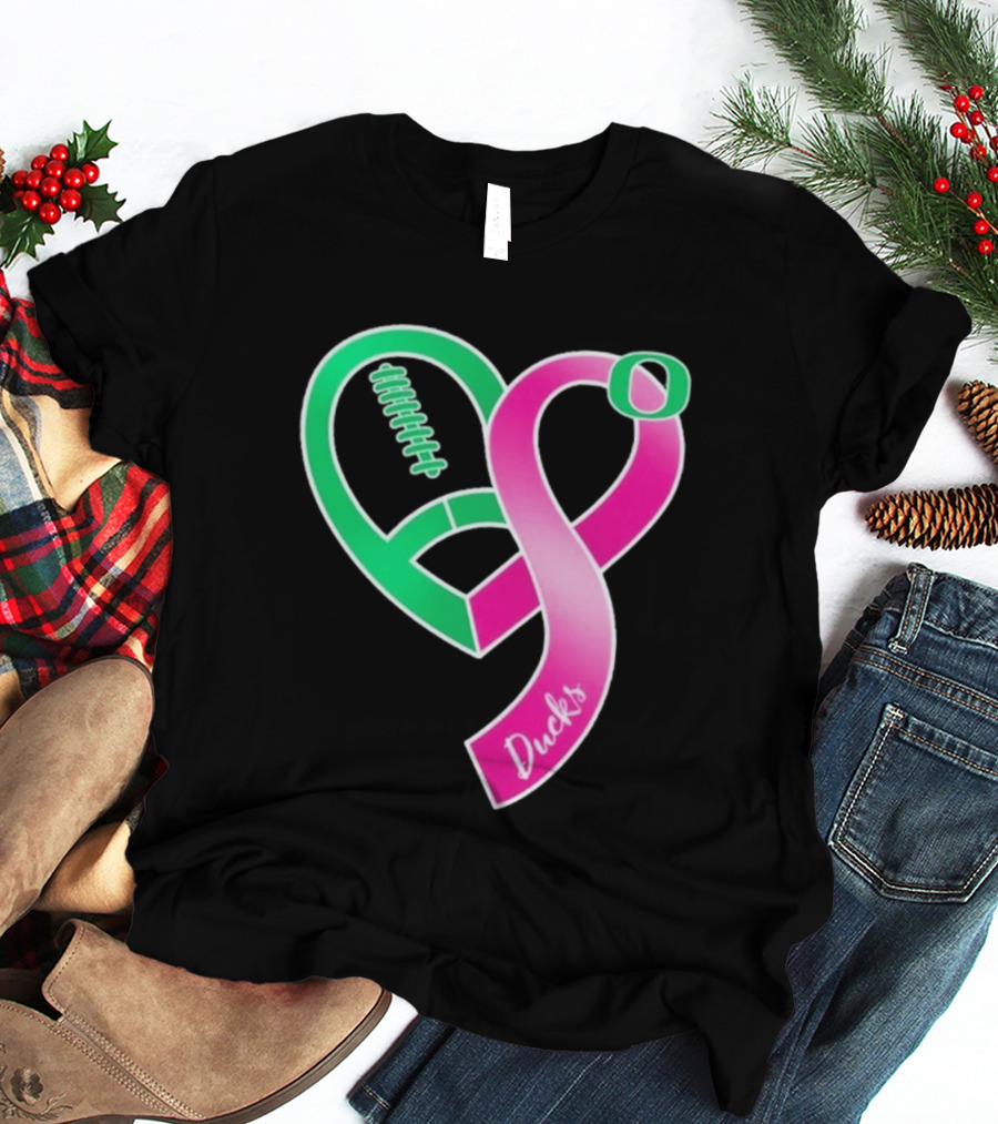 Oregon Ducks Pink Ribbon Breast Cancer Awareness 2026 T-Shirt