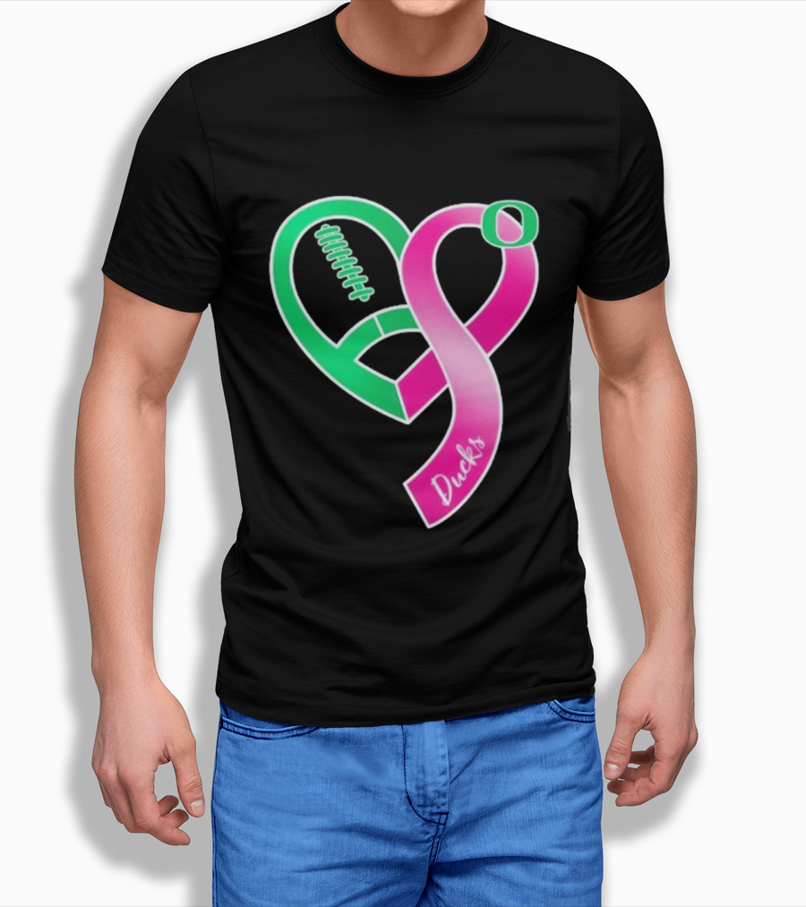 Oregon Ducks Pink Ribbon Breast Cancer Awareness 2026 T-Shirt