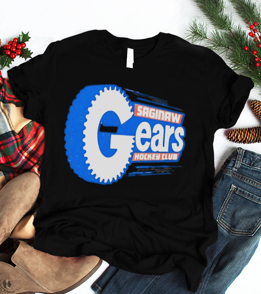 Saginaw Gears Hockey Club IHL Retro Team T-Shirt