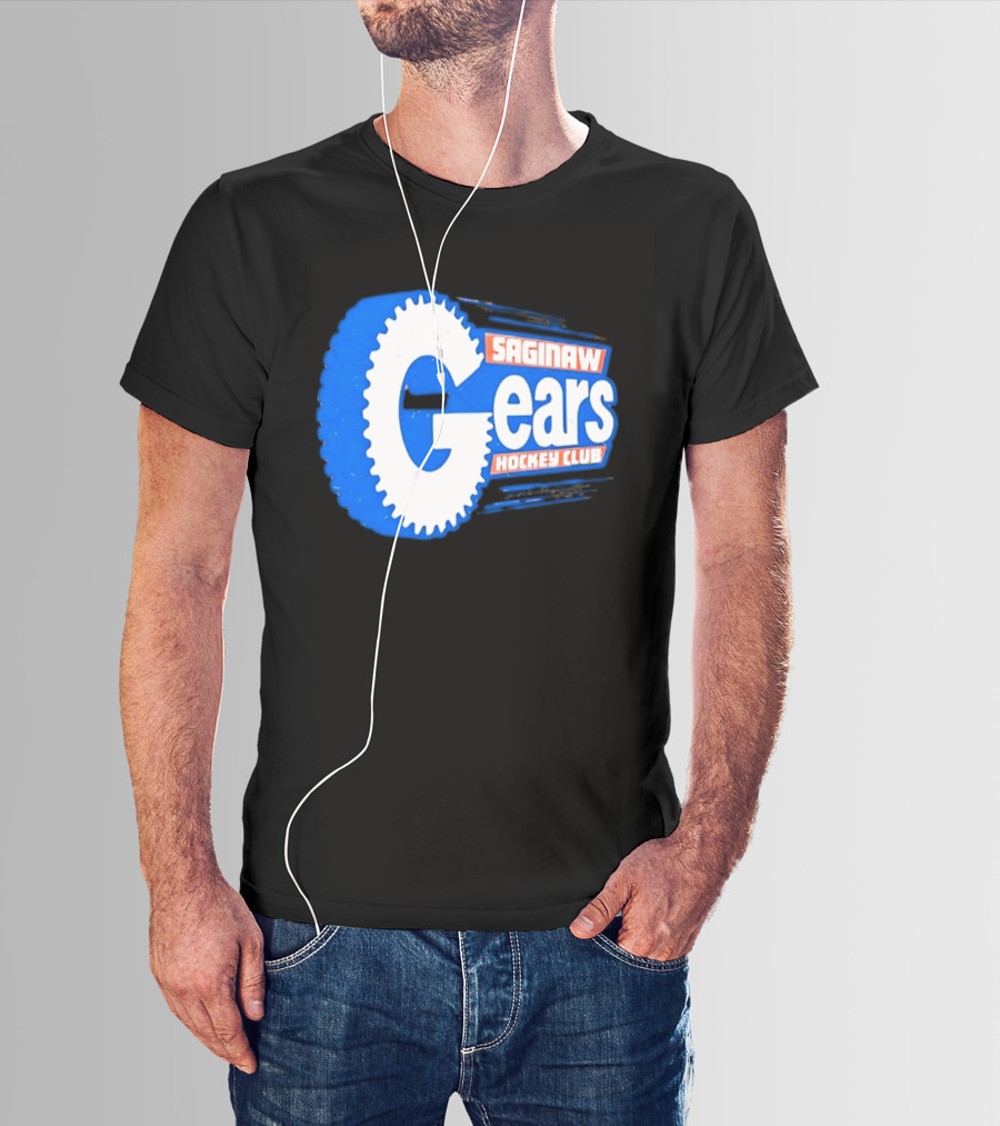 Saginaw Gears Hockey Club IHL Retro Team T-Shirt