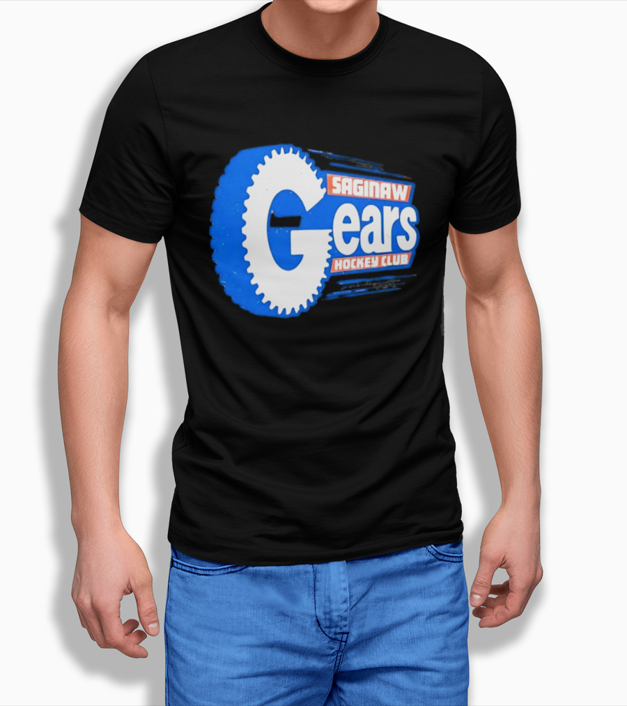 Saginaw Gears Hockey Club IHL Retro Team T-Shirt