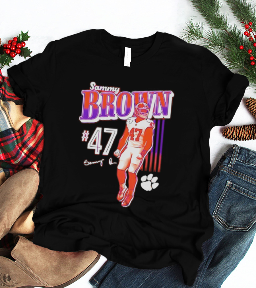 Sammy Brown 47 Clemson Tigers Football Player Team Spirit T-Shirt