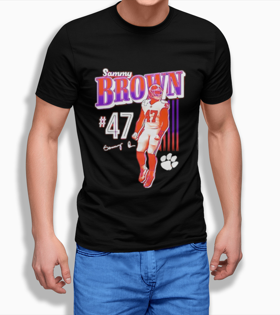 Sammy Brown 47 Clemson Tigers Football Player Team Spirit T-Shirt