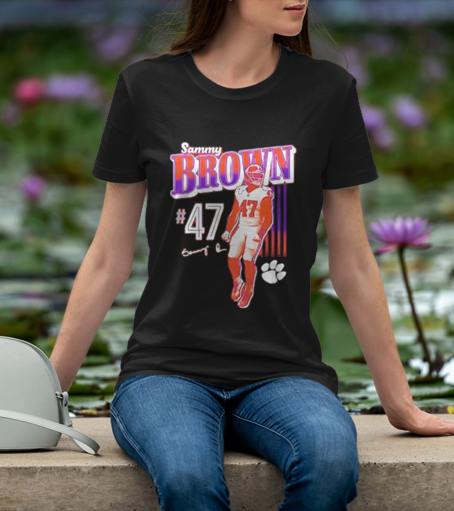 Sammy Brown 47 Clemson Tigers Football Player Team Spirit T-Shirt
