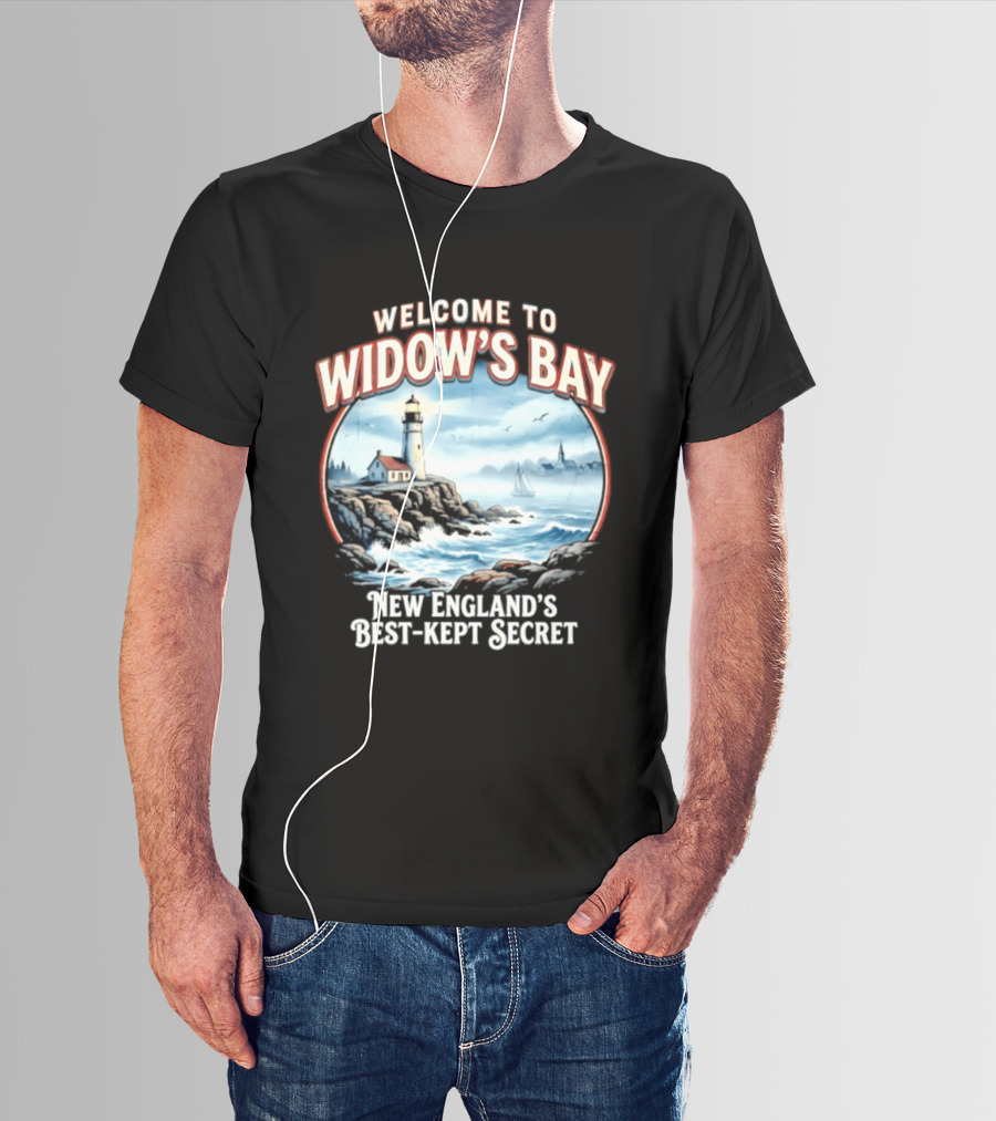 Welcome To Widow's Bay New England's Best Kept Secret Lighthouse Coastal Scene T-Shirt