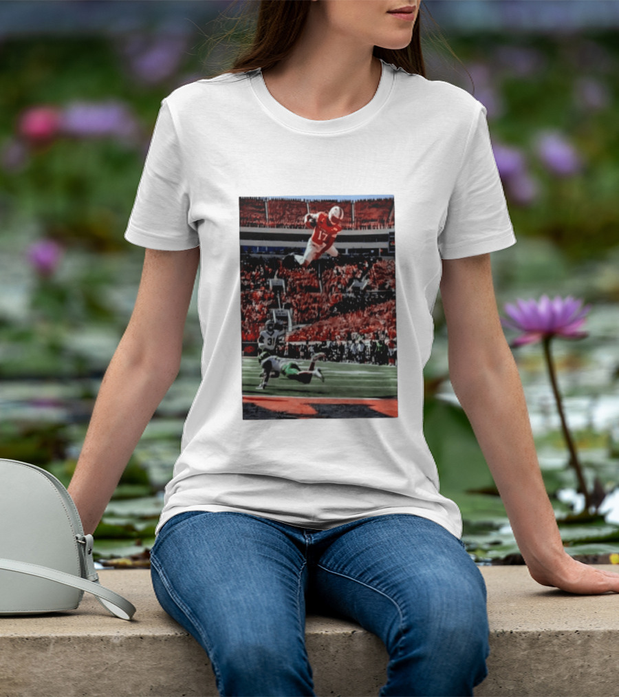 Brennan Presley Oklahoma State Cowboys Touchdown Football Action Stadium Scene T-Shirt