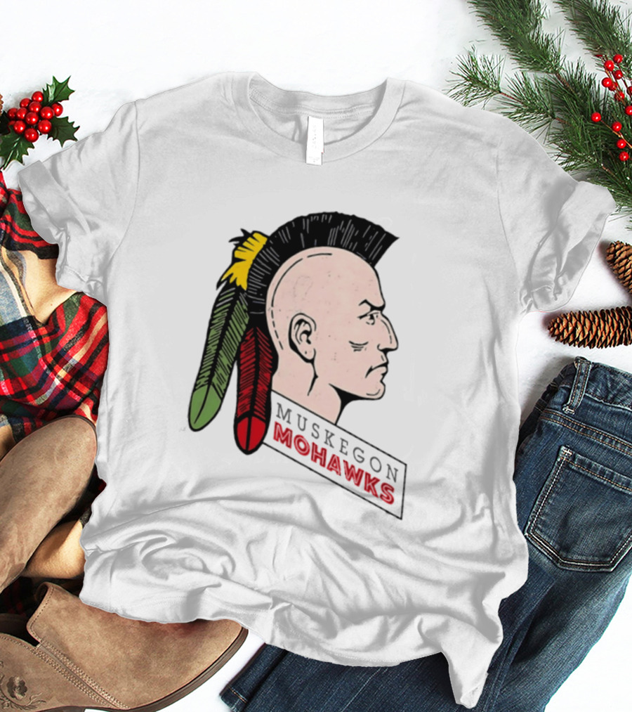 Muskegon Mohawks IHL Minor League Hockey Vintage Team T-Shirt
