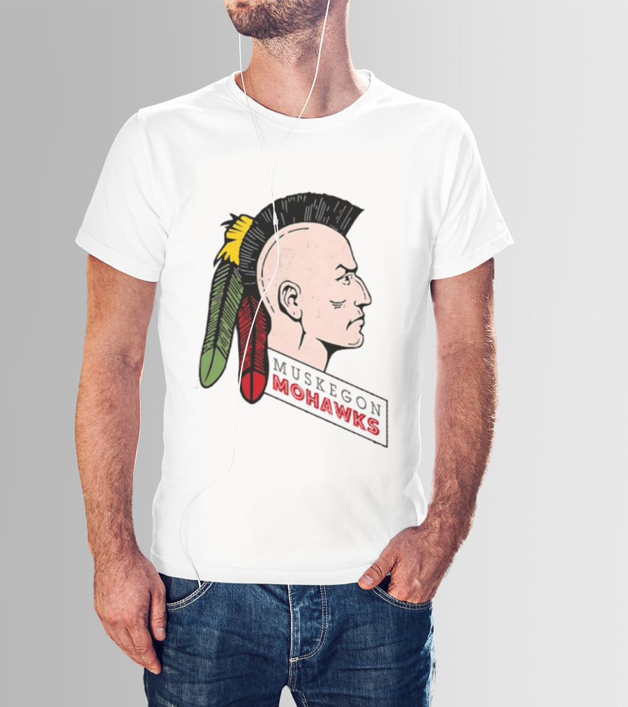 Muskegon Mohawks IHL Minor League Hockey Vintage Team T-Shirt