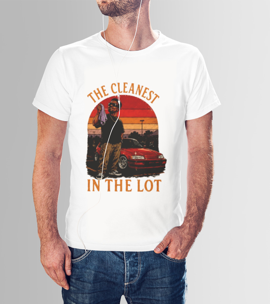 The Cleanest In The Lot Retro Car Enthusiast Sunset Scene T-Shirt