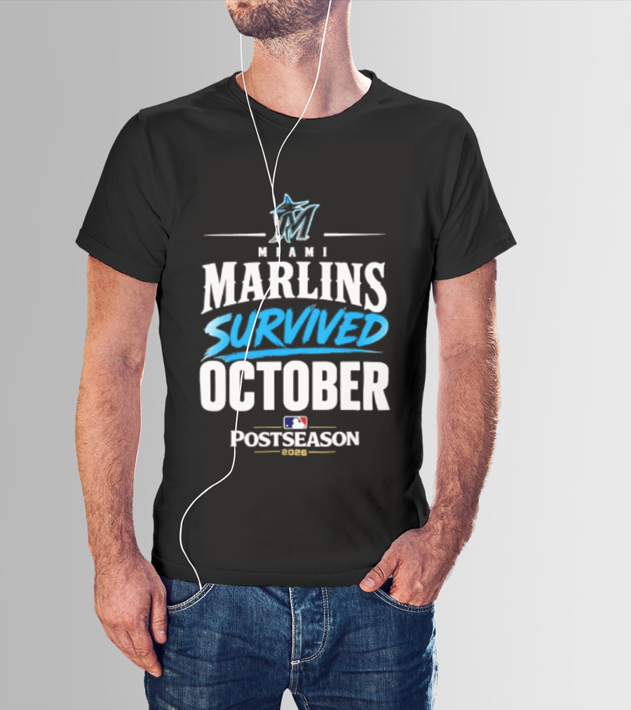 Miami Marlins Survived October 2026 MLB Postseason Victory Celebration T-Shirt