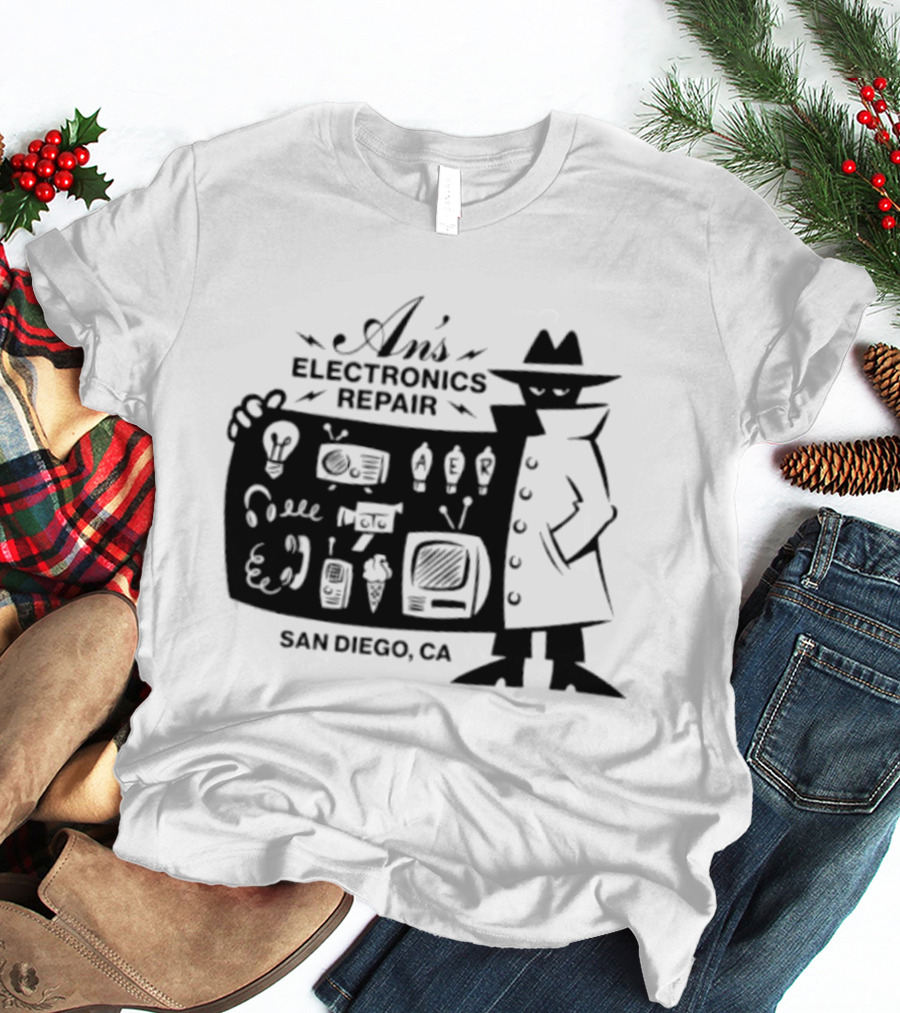 An's Electronics Repair Spy Trench Coat San Diego CA T-Shirt