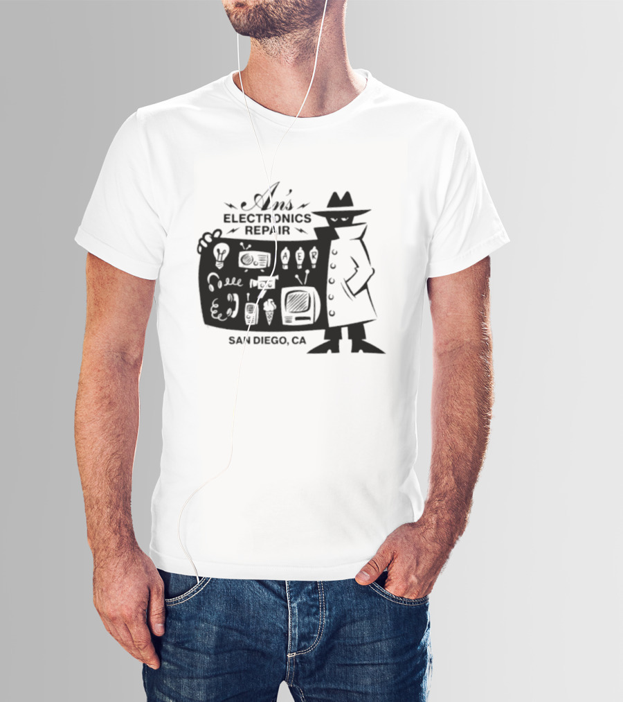 An's Electronics Repair Spy Trench Coat San Diego CA T-Shirt