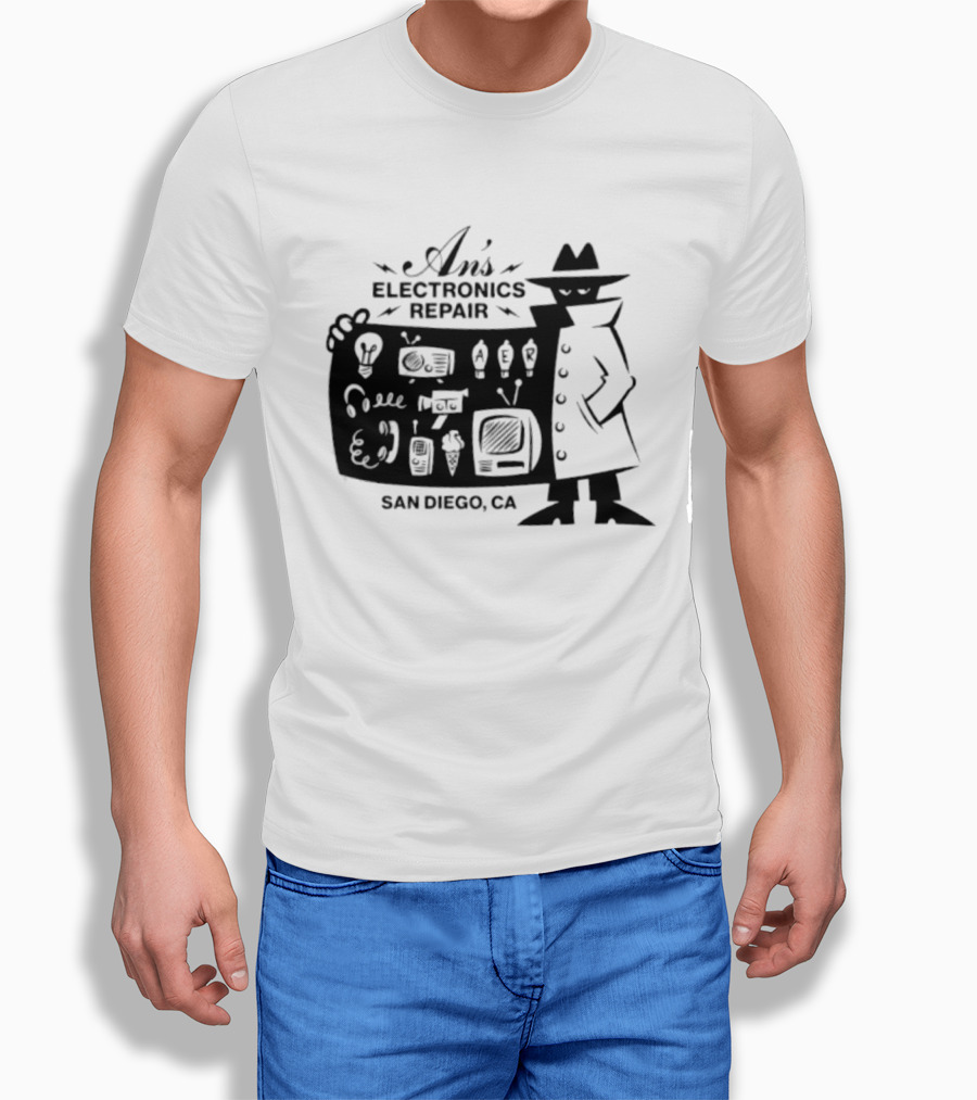 An's Electronics Repair Spy Trench Coat San Diego CA T-Shirt