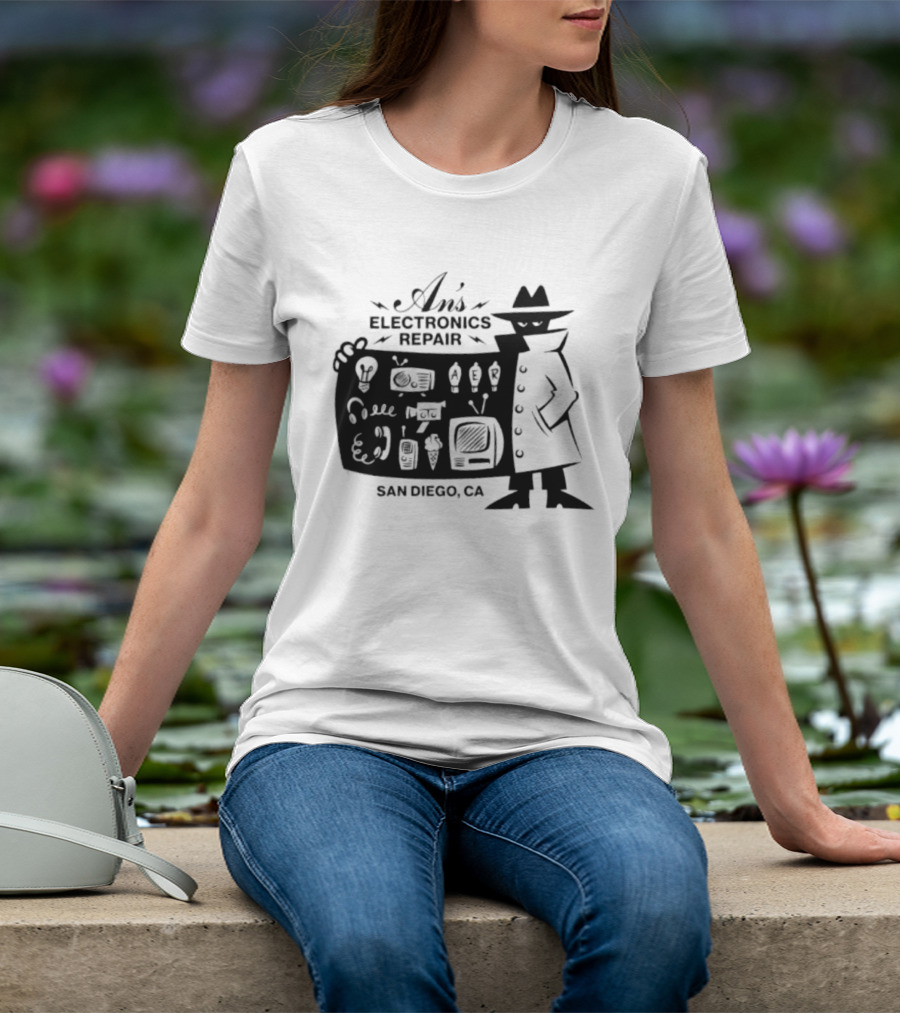 An's Electronics Repair Spy Trench Coat San Diego CA T-Shirt