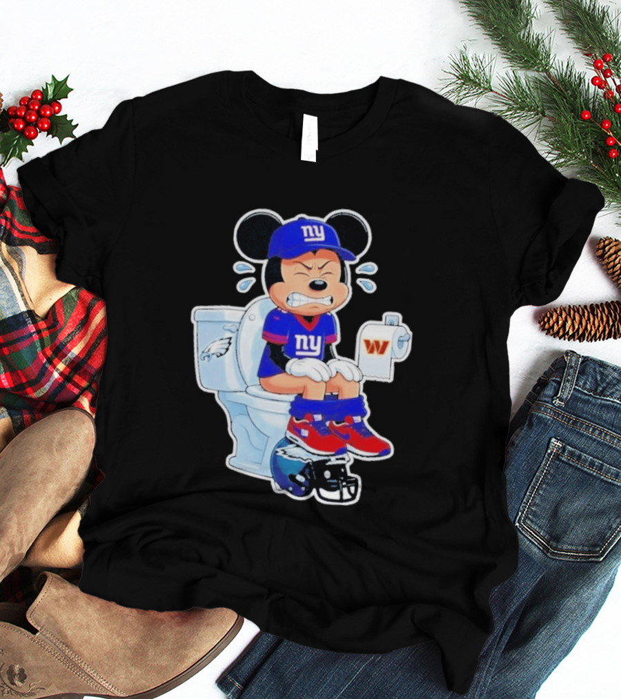 Mickey New York Giants Toilet Eagles Commanders Football Helmet T-Shirt