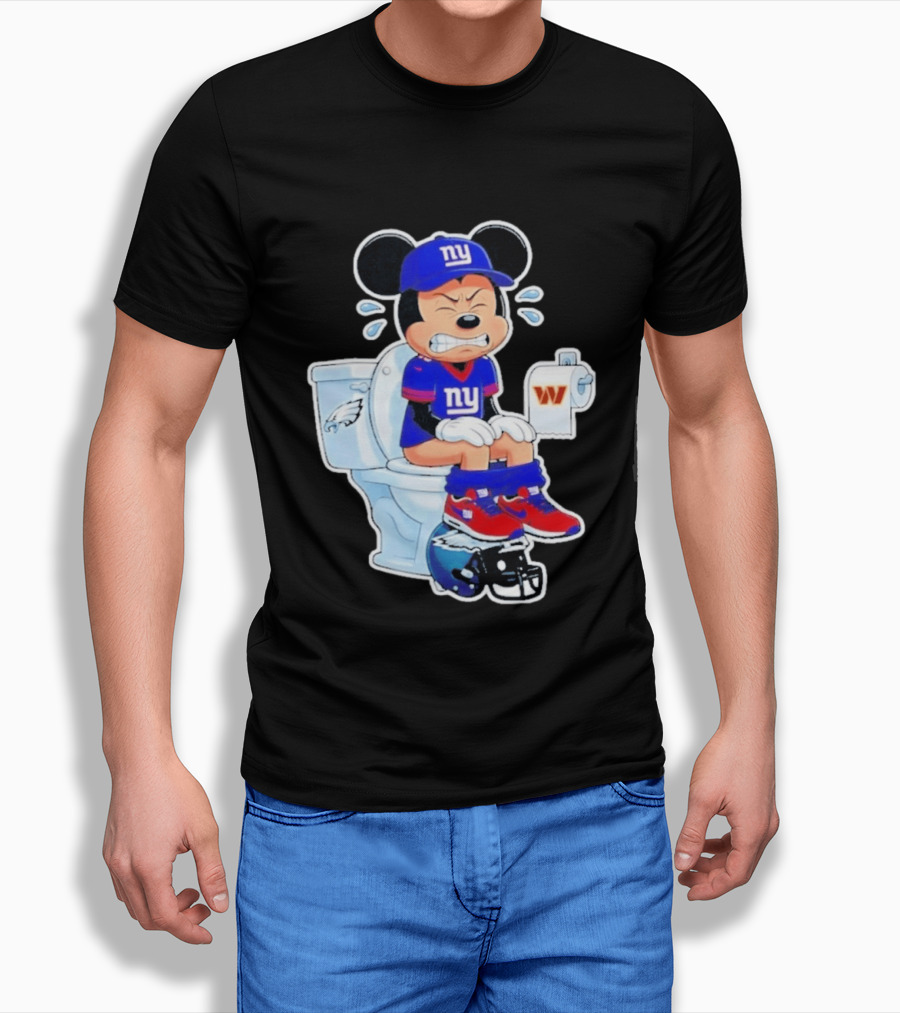 Mickey New York Giants Toilet Eagles Commanders Football Helmet T-Shirt
