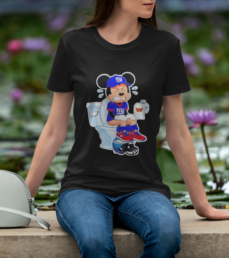 Mickey New York Giants Toilet Eagles Commanders Football Helmet T-Shirt
