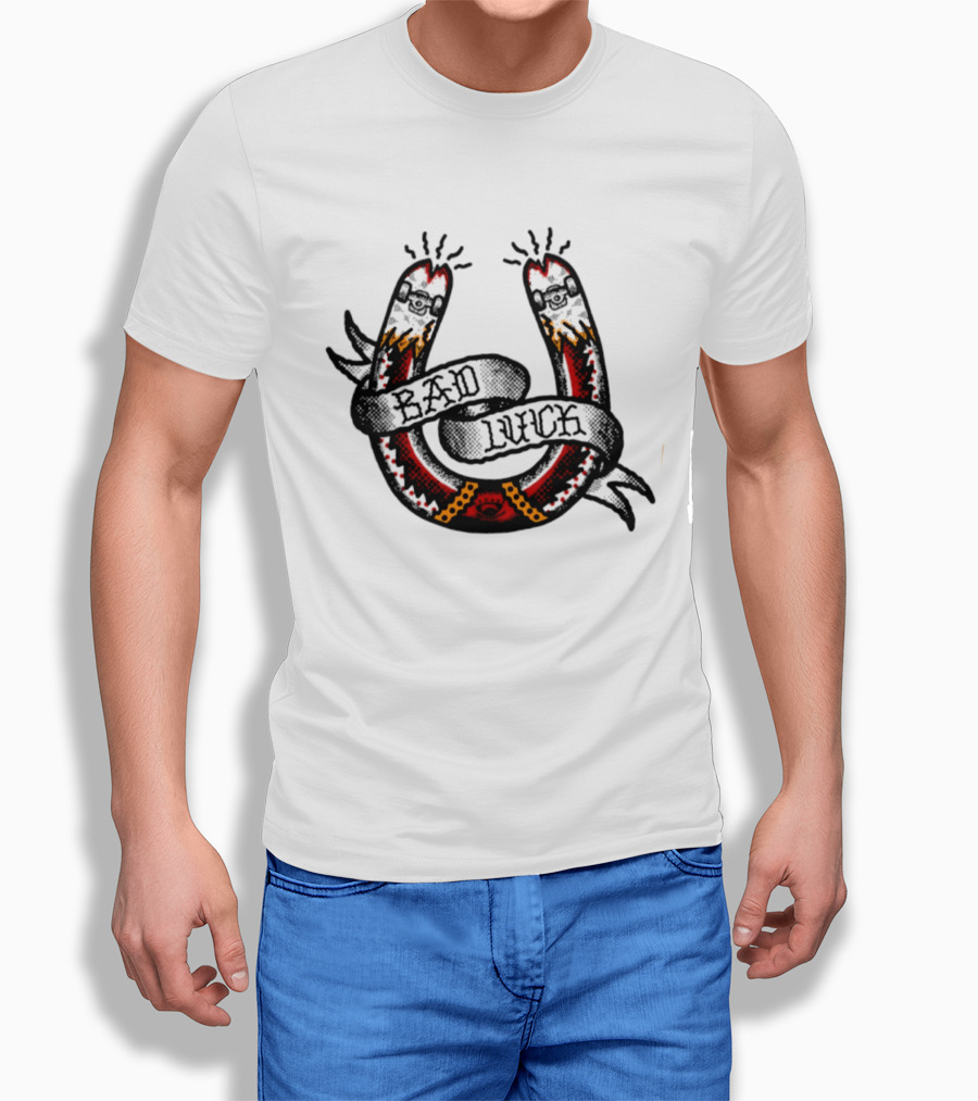 Bad Luck Horseshoe Skateboarding T-Shirt