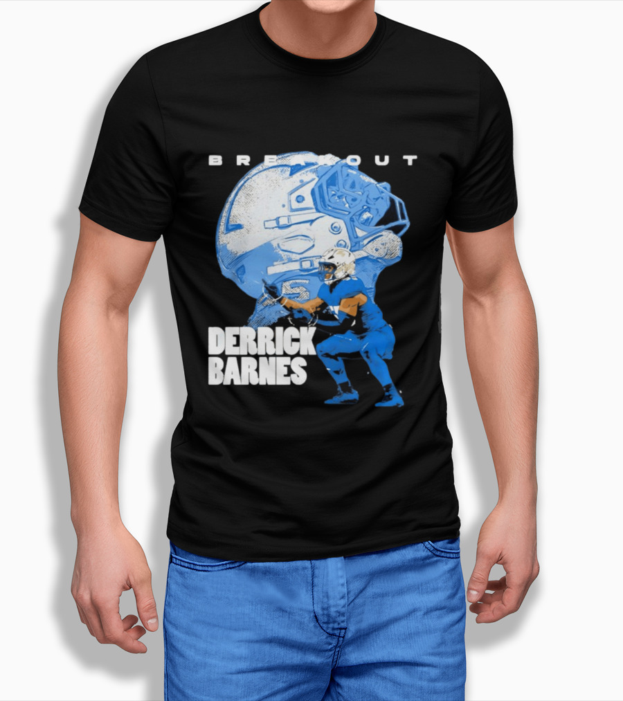 Derrick Barnes Detroit Lions Breakout Helmet T-Shirt
