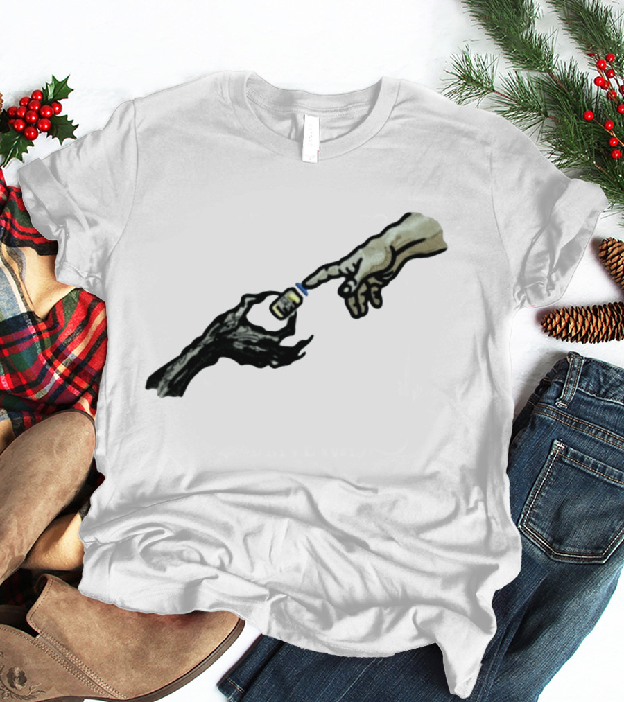 Michelangelo Creation Of Adam Vaccine Hand T-Shirt