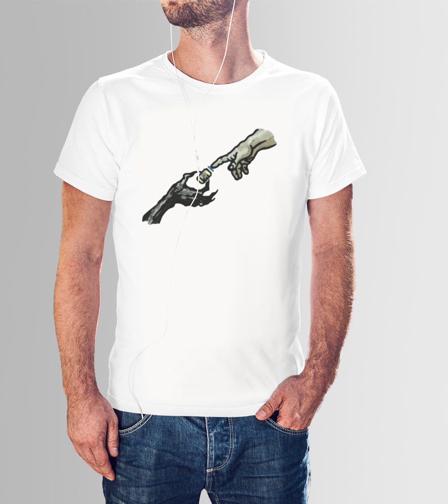 Michelangelo Creation Of Adam Vaccine Hand T-Shirt