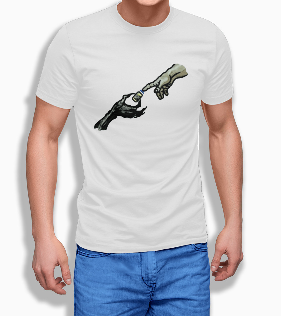 Michelangelo Creation Of Adam Vaccine Hand T-Shirt