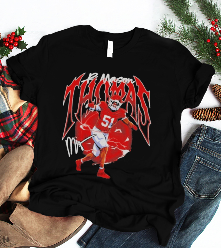 R Mason Thomas Kansas City Chiefs 51 Football Player T-Shirt