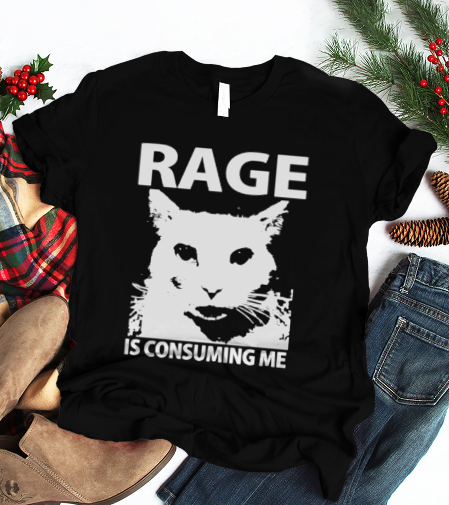 Rage Is Consuming Me Cat Meme T-Shirt