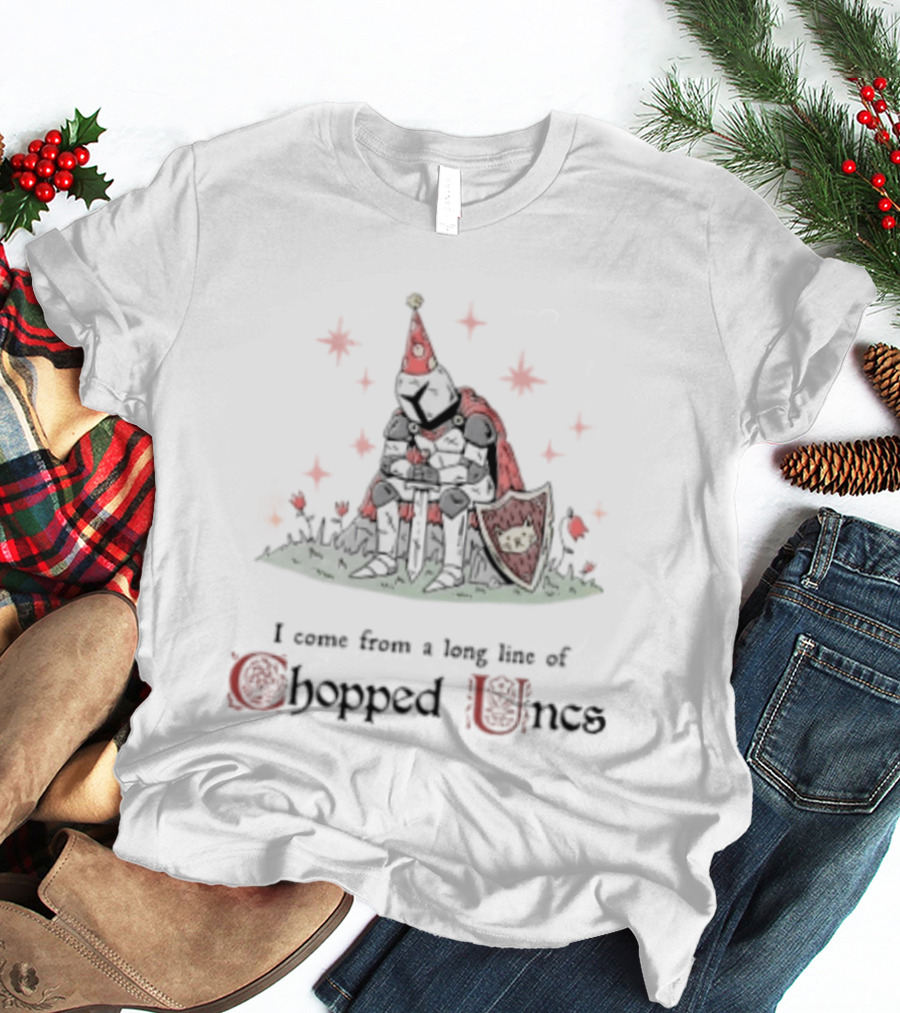 I Come From A Long Line Of Chopped Uncs Knight In Red Surrounded By Stars T-Shirt