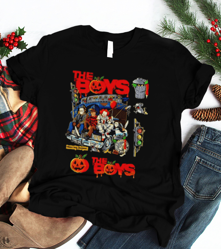 The Boys Protecting Nothing Haunting Everyone Horror Movie Icons Halloween Pumpkin T-Shirt