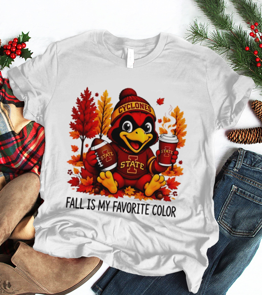 Iowa State Cyclones Fall Is My Favorite Color Football Leaves T-Shirt
