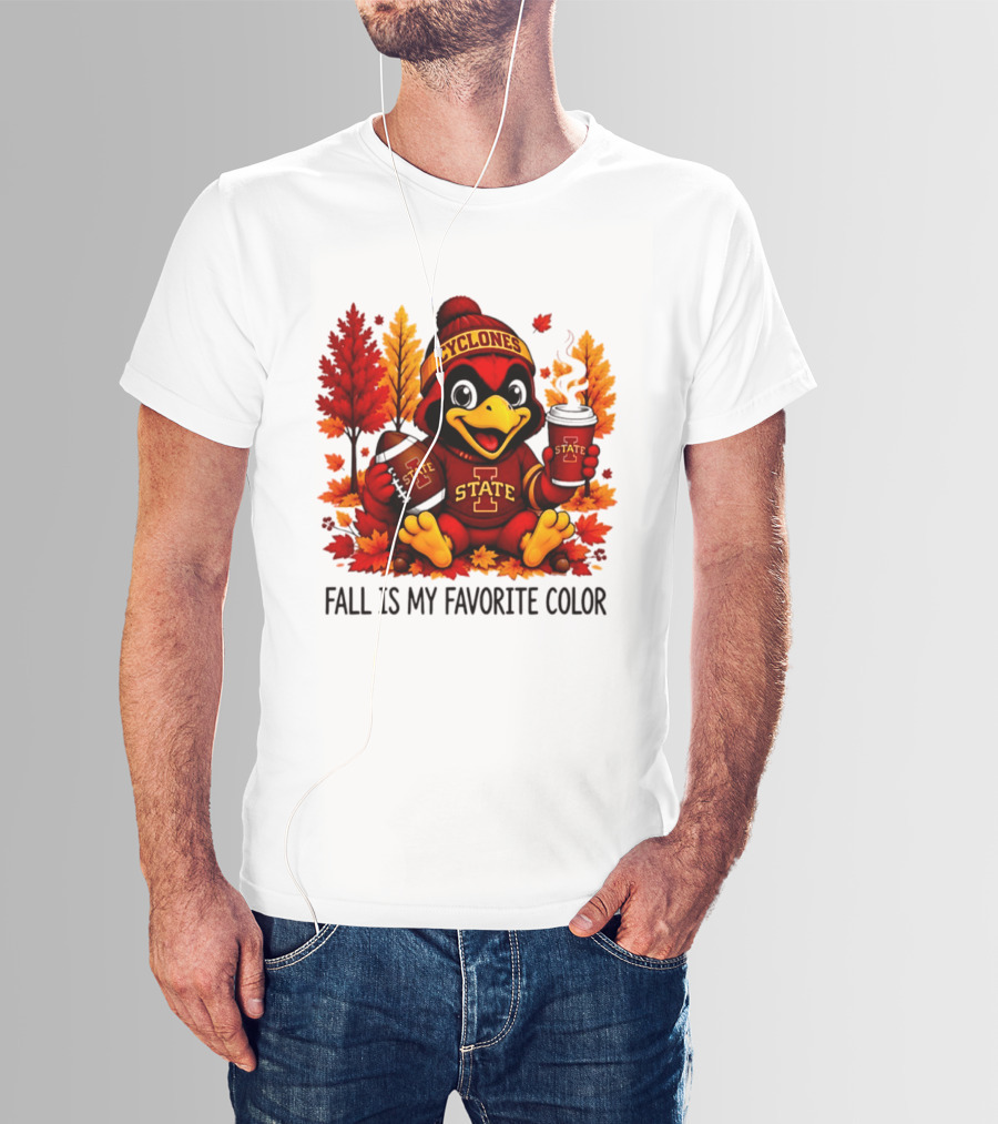 Iowa State Cyclones Fall Is My Favorite Color Football Leaves T-Shirt