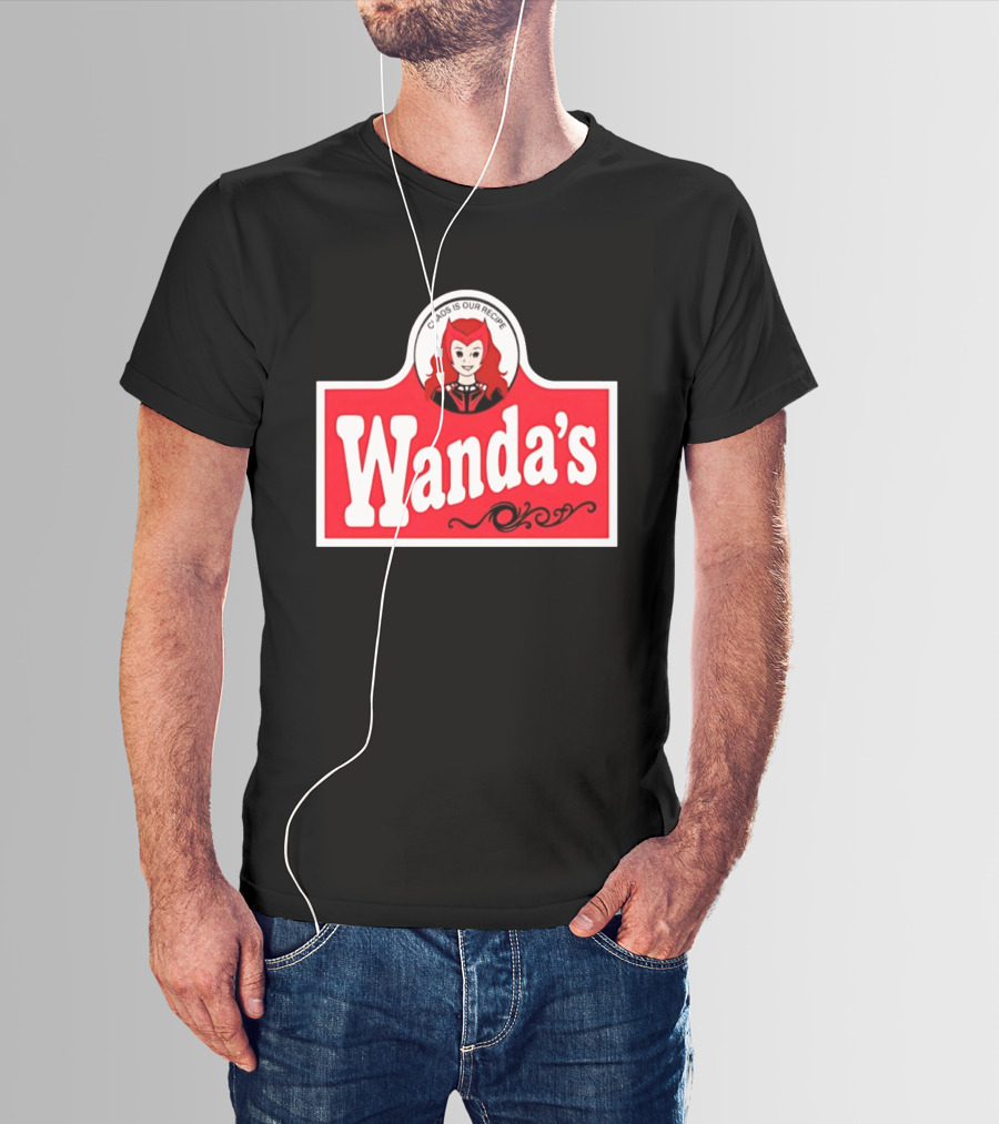 Wanda's Chaos Is Our Recipe Text With Character Graphic And Red T-Shirt