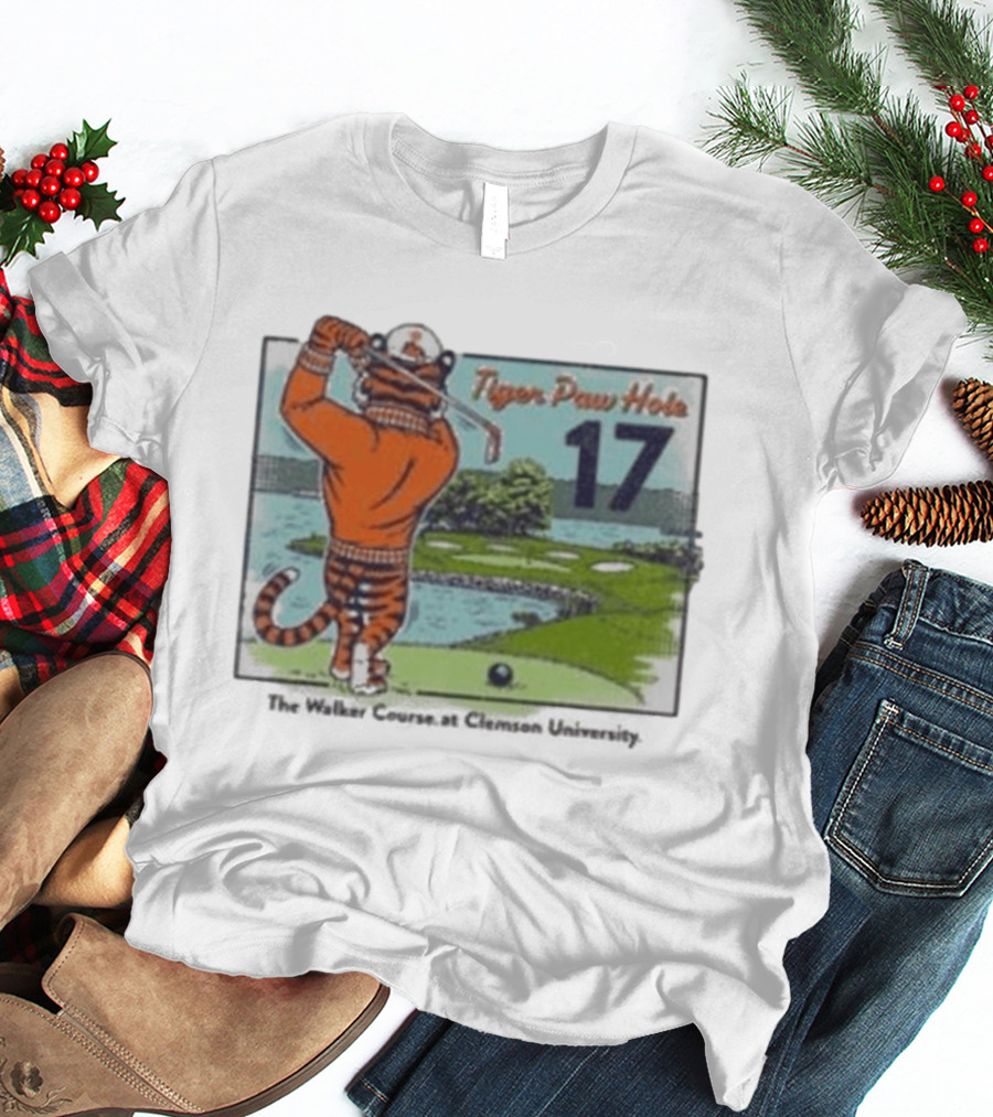 Tiger Paw Hole 17 The Walker Course Clemson University T-Shirt