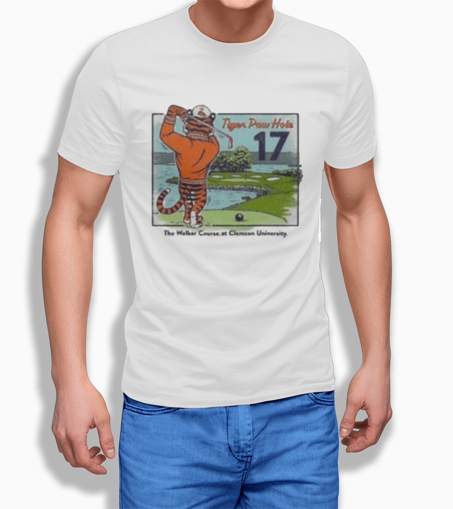 Tiger Paw Hole 17 The Walker Course Clemson University T-Shirt