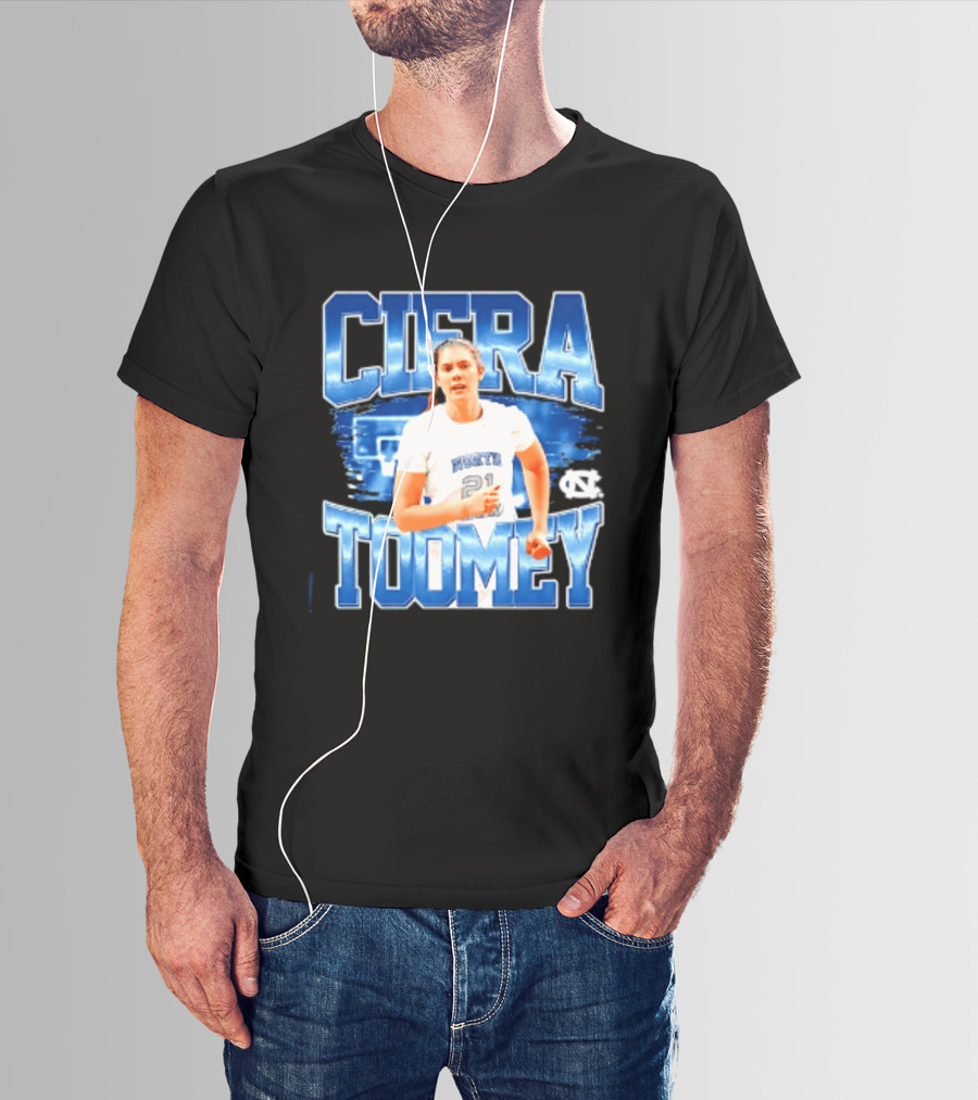 Ciera Toomey 21 North Carolina Tar Heels NCAA Women's Basketball T-Shirt