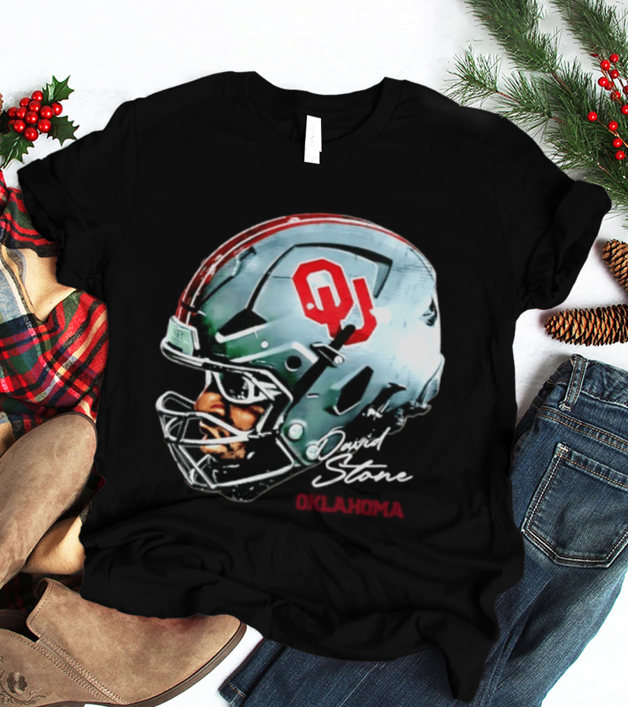 David Stone Oklahoma Sooners NCAA Football OU Helmet T-Shirt