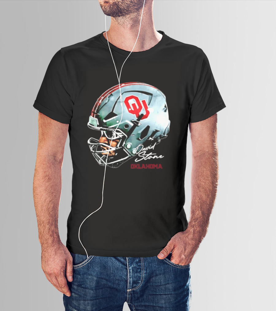 David Stone Oklahoma Sooners NCAA Football OU Helmet T-Shirt