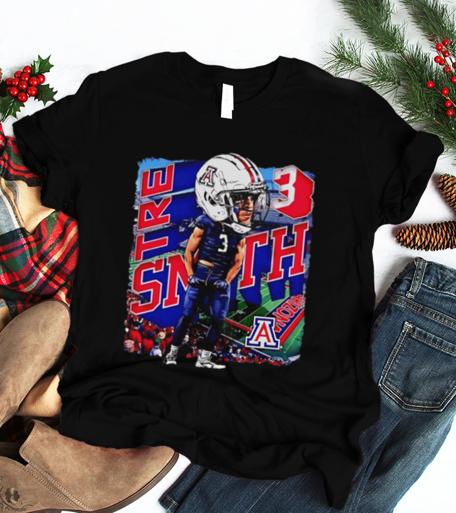 Tre Smith 3 Arizona Wildcats NCAA Football Caricature T-Shirt