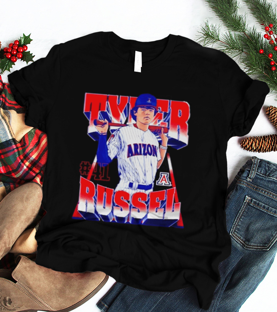 Tyler Russell #41 Arizona Wildcats NCAA Baseball Player T-Shirt