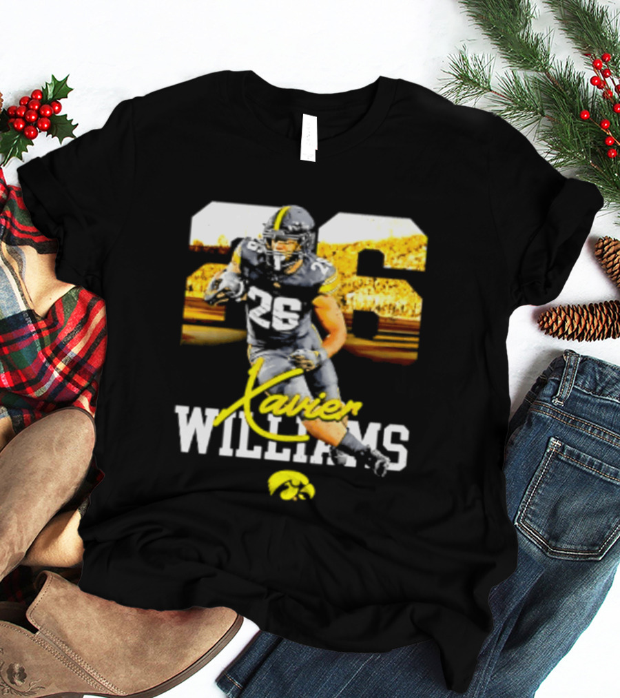 Iowa Hawkeyes Xavier Williams 26 NCAA Football Player Number T-Shirt