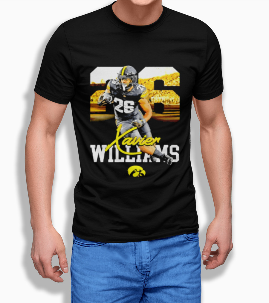 Iowa Hawkeyes Xavier Williams 26 NCAA Football Player Number T-Shirt